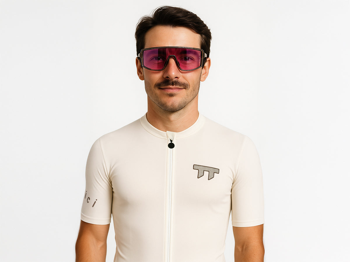 TTBICI E-1 CYCLING SUNGLASSES /สีเทาด้าน / เลนส์สีชมพู (CAT1)