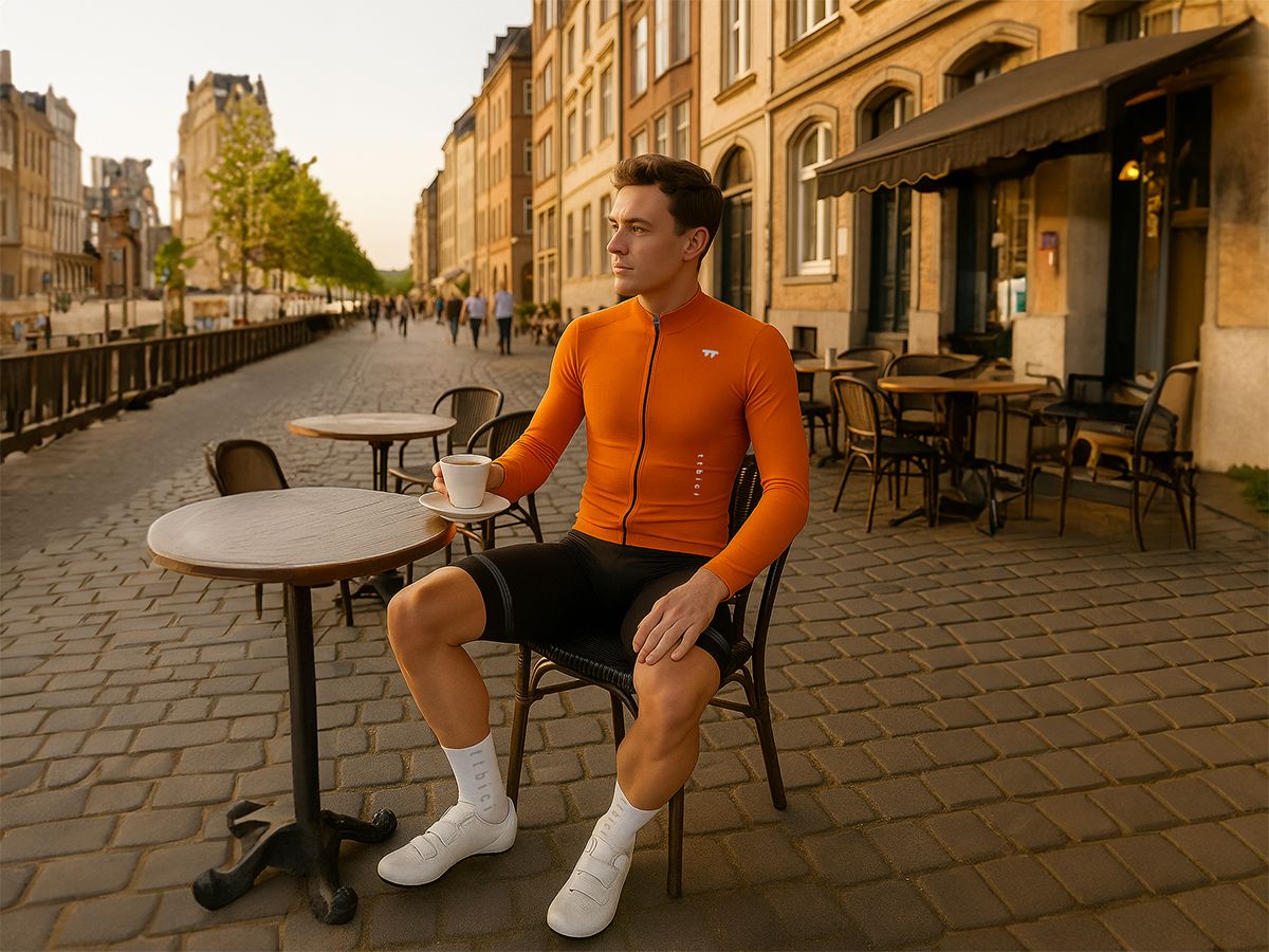 a Line Men's Lightweight LS Jersey 男款輕量長袖車衣 / 切達橘