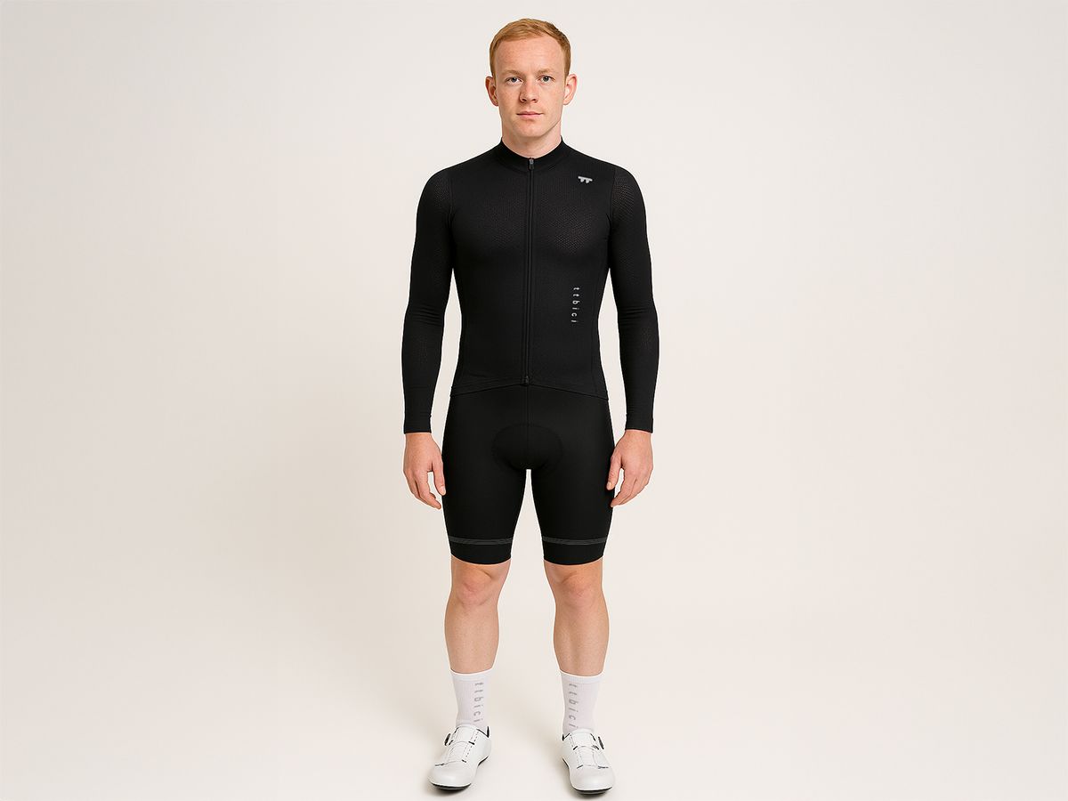 A Line Men's Lightweight LS Jersey 男款輕量長袖車衣 / 黑色