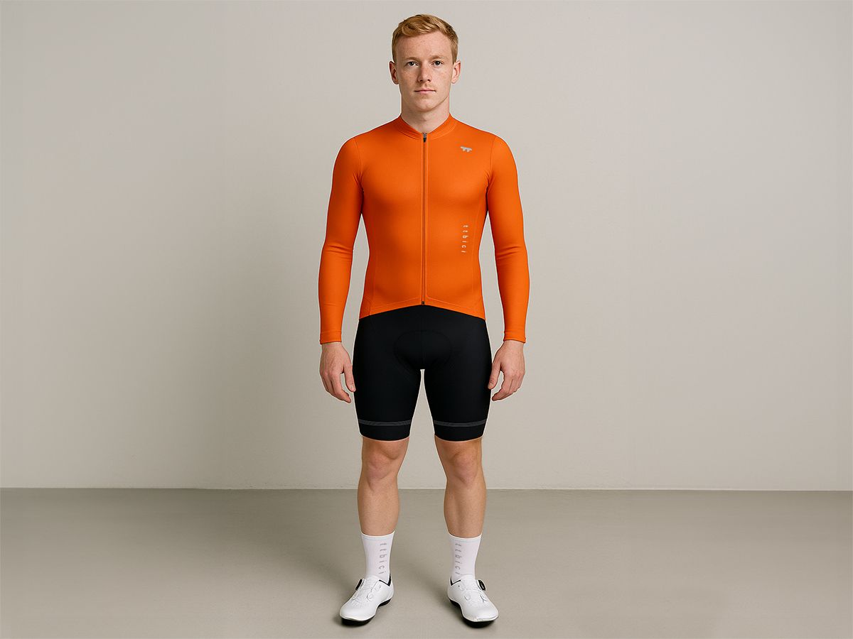 a Line Men's Lightweight LS Jersey 男款輕量長袖車衣 / 切達橘