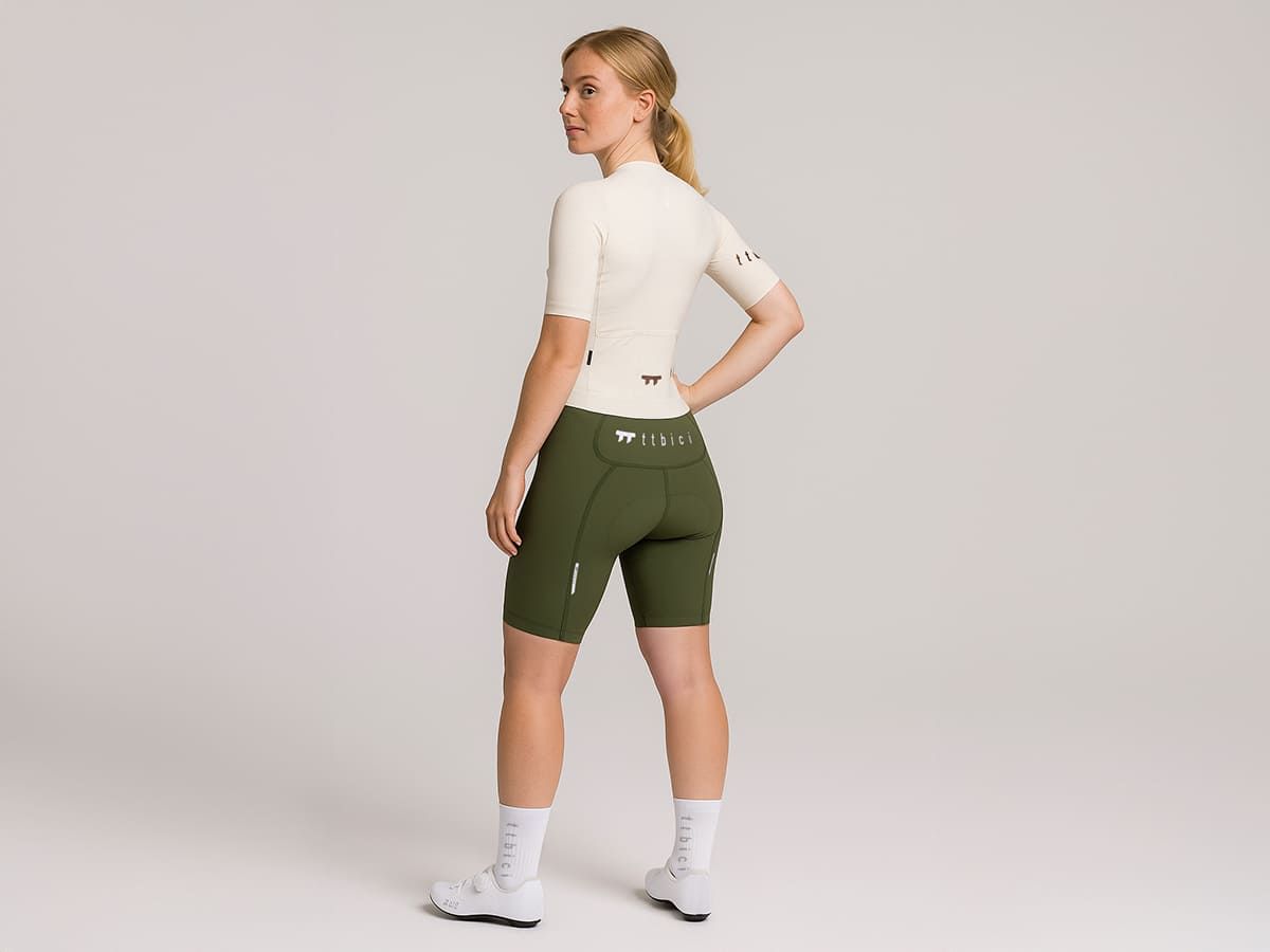 a Line Woen' Lightweight Bib Shorts / Bronze Green