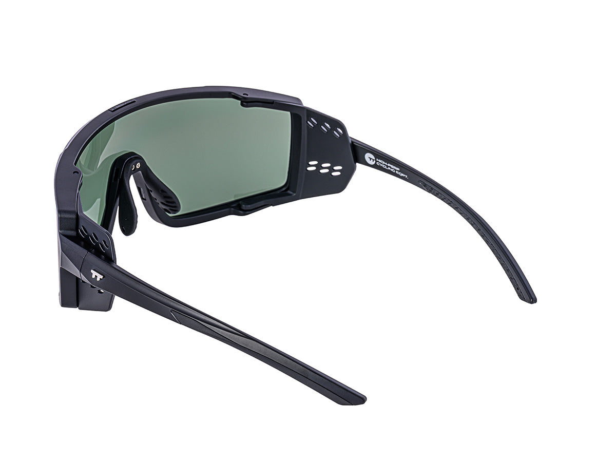 TTBICI E-1 CYCLING SUNGLASSES / สีดำด้าน / เลนส์สีเขียว (CAT3)