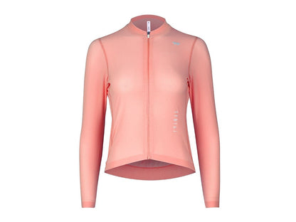 เสื้อปั่นจักรยานแขนยาวผู้หญิง รุ่น A LINE เนื้อผ้าบางเบา สีชมพู Peach