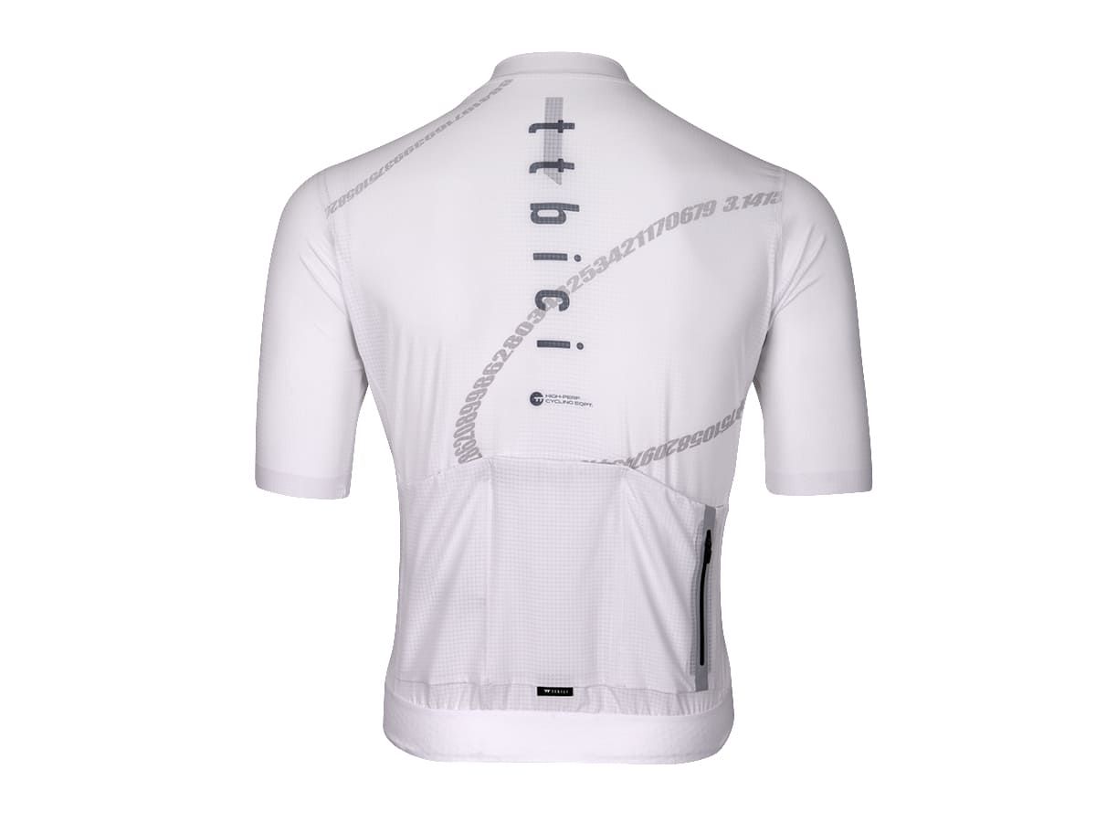 เสื้อปั่นจักรยานผู้ชาย รุ่น A LINE TEAM เนื้อผ้าบางเบา สีขาว