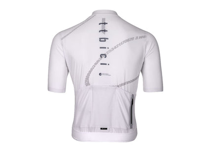 เสื้อปั่นจักรยานผู้ชาย รุ่น A LINE TEAM เนื้อผ้าบางเบา สีขาว