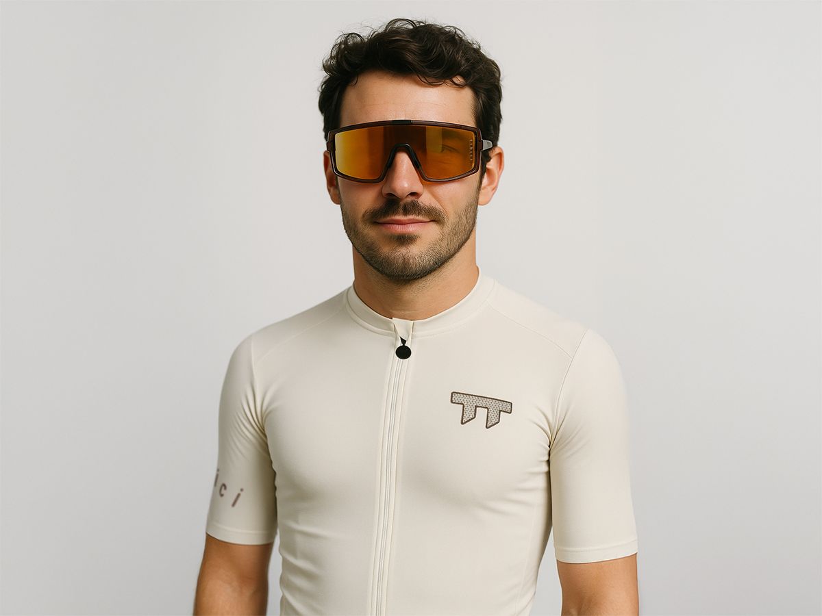 E-1 Cycling Sunglasses 騎行運動眼鏡 / 霧棕色+鏡面金鏡片 (CAT3)