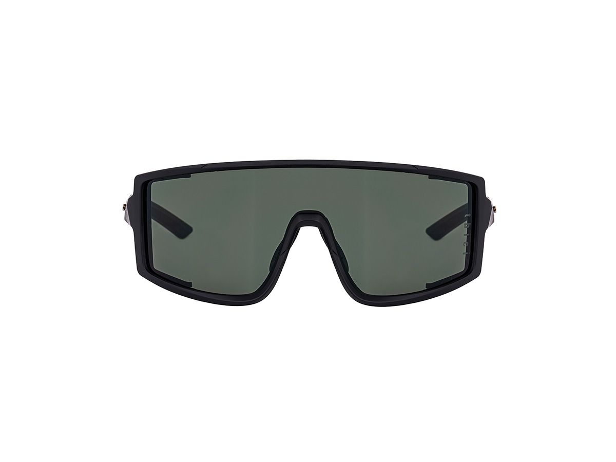 E-1 Cycling Sunglasses / Solid Black / Green Lens (CAT2)