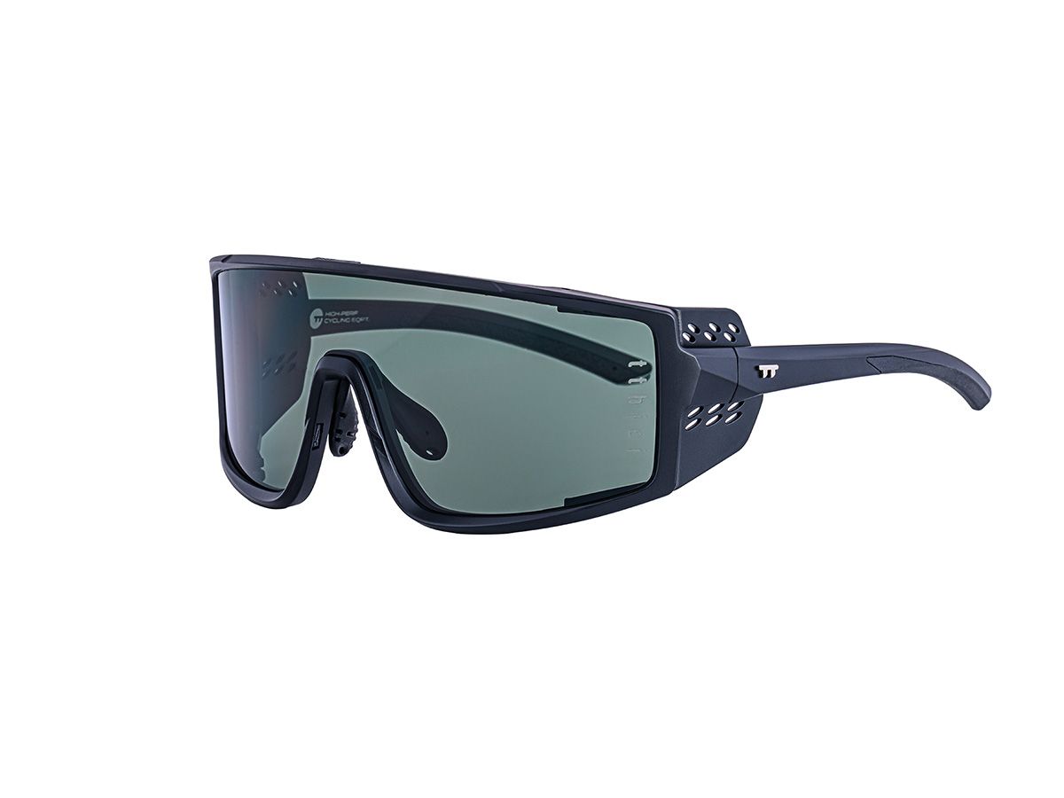 E-1 Cycling Sunglasses / Solid Black / Green Lens (CAT2)