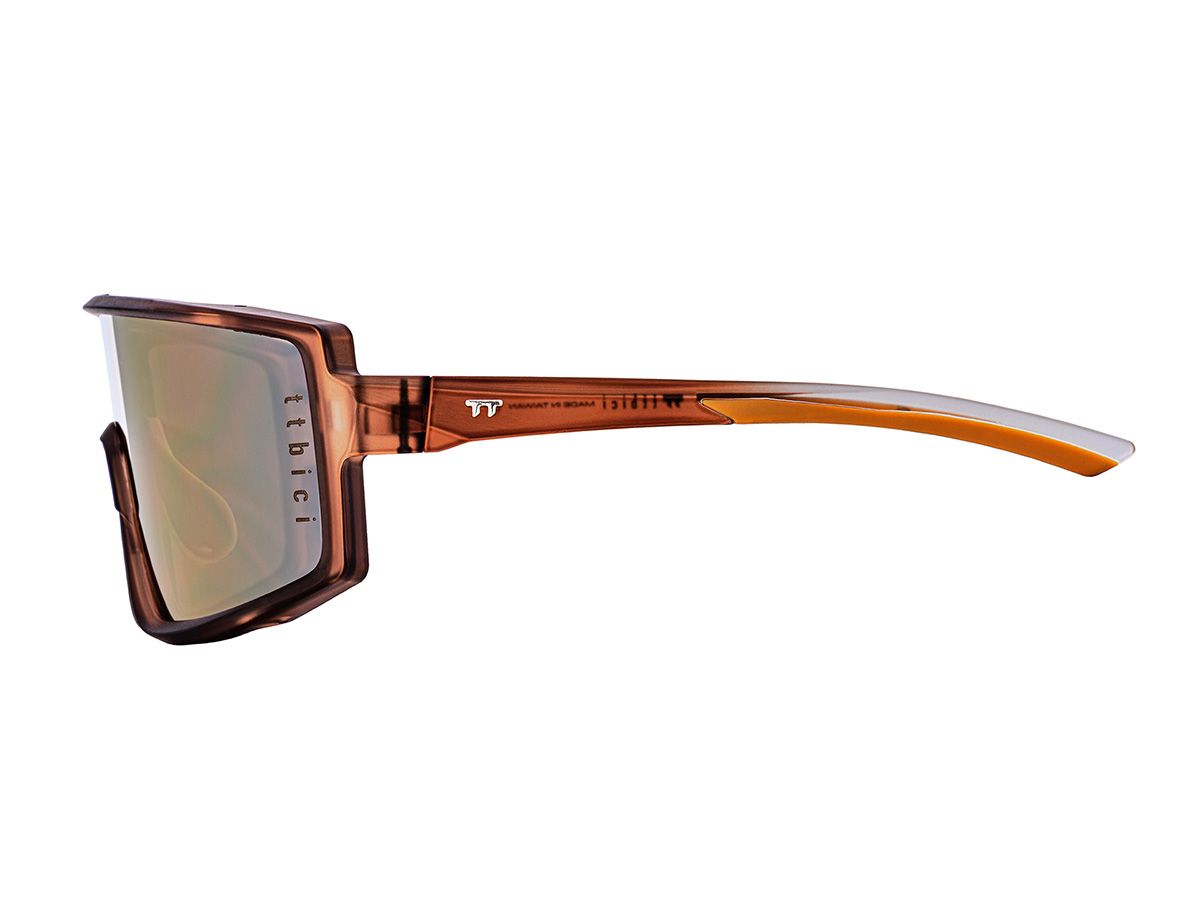 E-1 Cycling Sunglasses / Matte Brown / Mirror Gold Lens (CAT3)