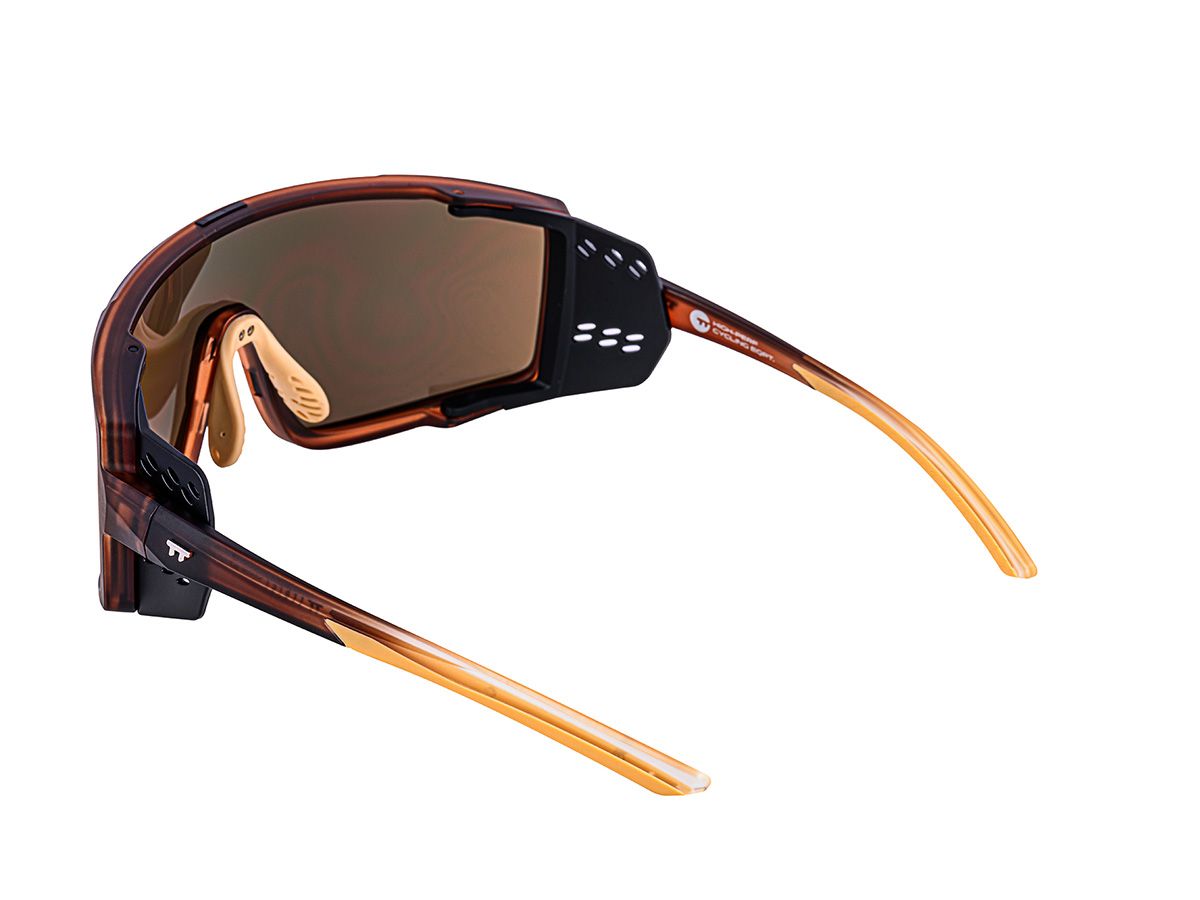 E-1 Cycling Sunglasses / Matte Brown / Mirror Gold Lens (CAT3)