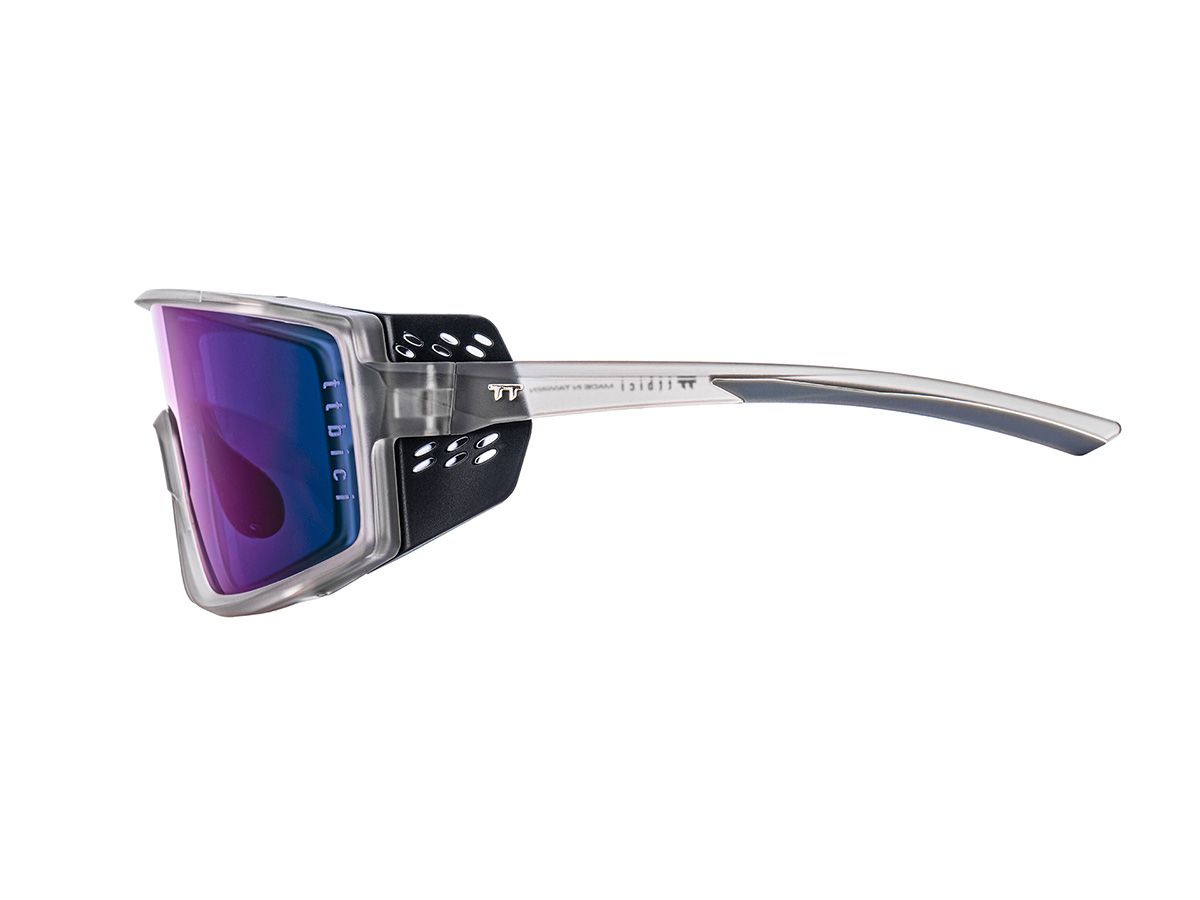 E-1 Cycling Sunglasses / Matte Grey / Mirror Blue Lens (CAT3)