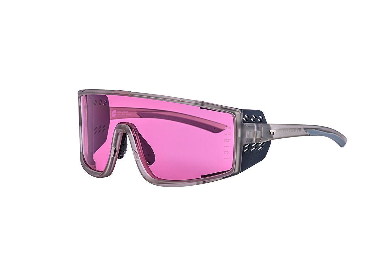 E-1 Cycling Sunglasses / Matte Grey / Pink Lens (CAT1)
