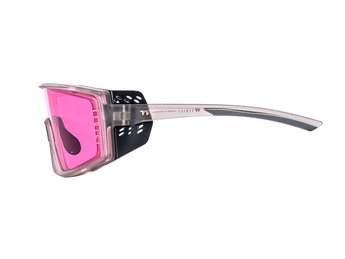 E-1 Cycling Sunglasses / Matte Grey / Pink Lens (CAT1)