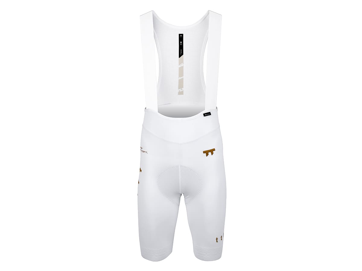 a Line Men's Stay Gold Bib Shorts / White XS